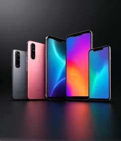 image of andriod phones and apple phones want to add them as a poster on my website also add black shade