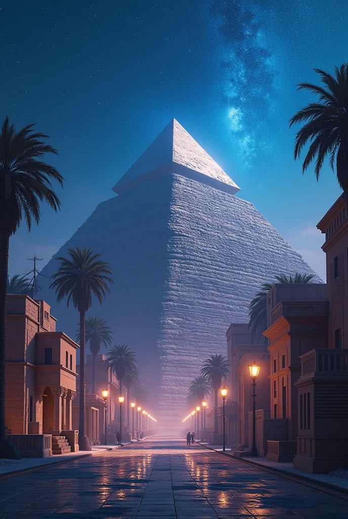 pyramid、Pharaoh、No people、Dark, mysterious, and futuristic background image of Egyptian streets、High quality