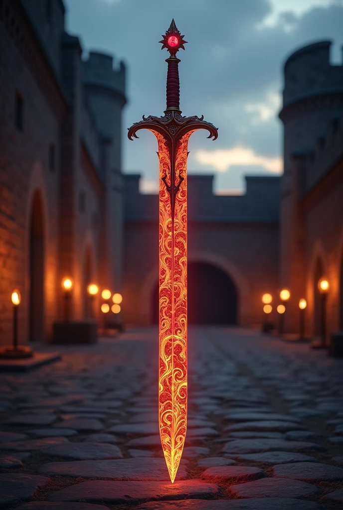 Golden and red sword