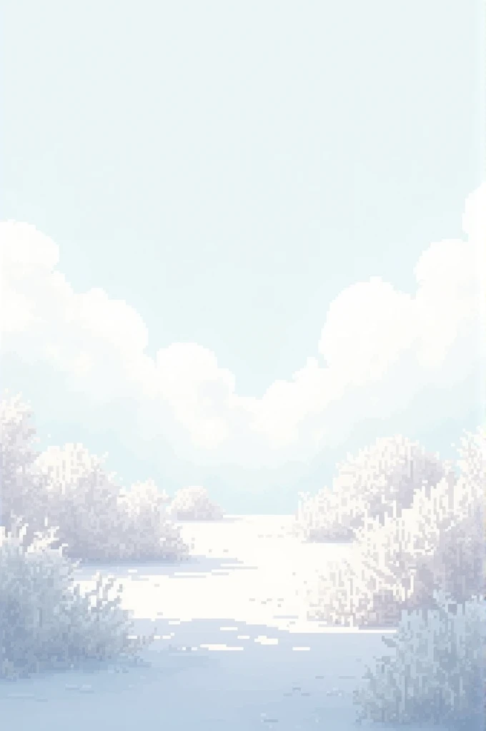 White aesthetic ground with white grass in pixel art with no black boundaries in png