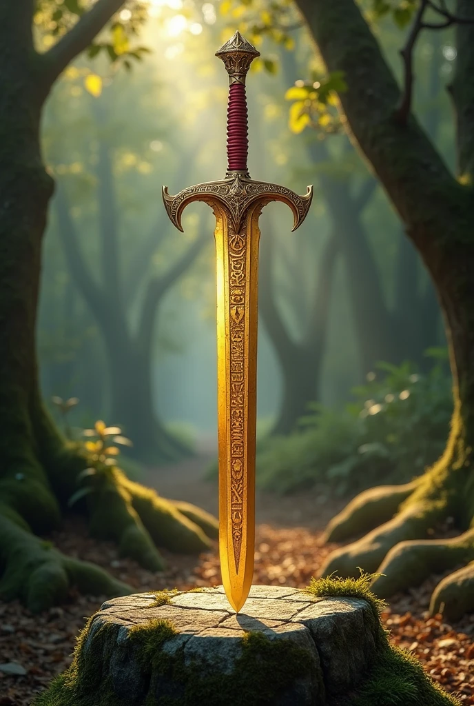 Golden and red sword