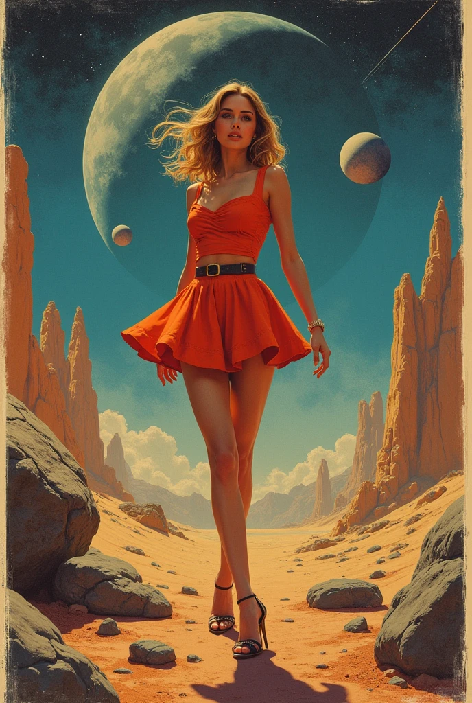 1960s sci-fi poster miniskirt