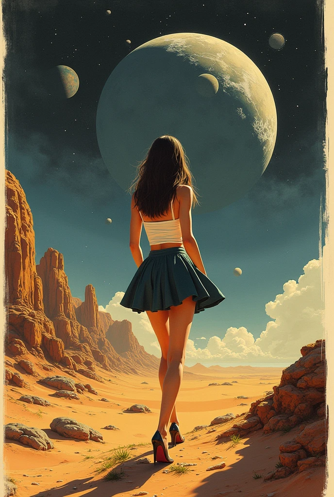 1960s sci-fi poster miniskirt