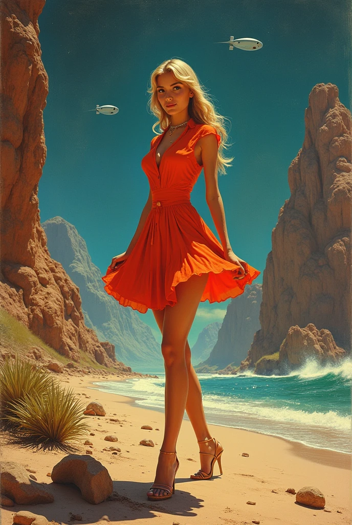 1960s sci-fi poster miniskirt