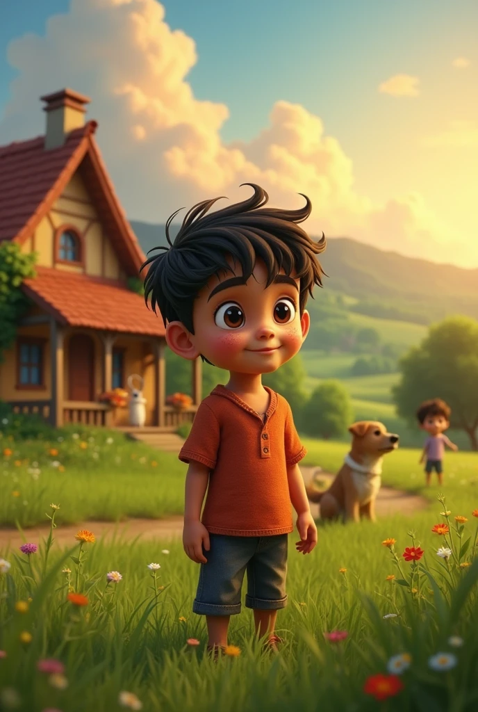 Rahul, a young boy living in a small village, repeatedly expresses his wish for a dog to his parents. His eyes are filled with a deep longing, and his face shows dissatisfaction and a sense of incompleteness. His parents understand his emotions but are unable to fulfill his wish due to the circumstances.