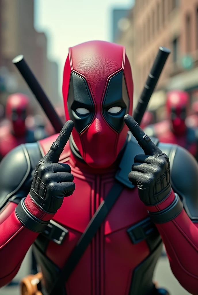 Describe the context of the scene in "Deadpool" (2016) where Deadpool uses his fingers to count. How does the change in the number of fingers shown between shots create a comedic effect?