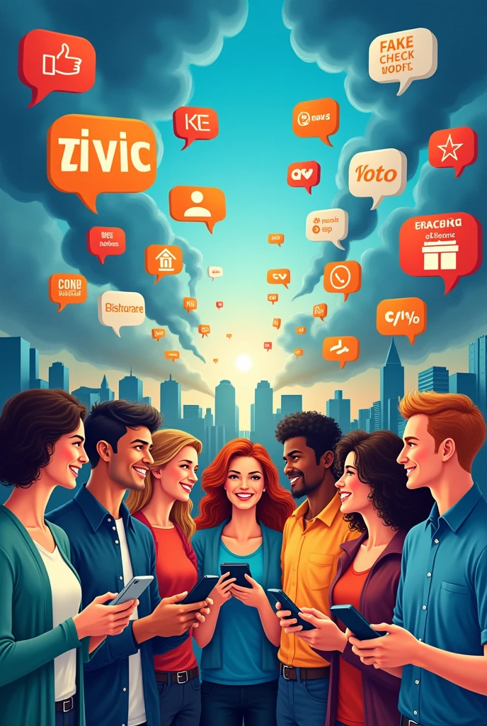 Make a poster or editorial cartooning about how are you going to relate this to responsible use of social media and information in a democratic society.