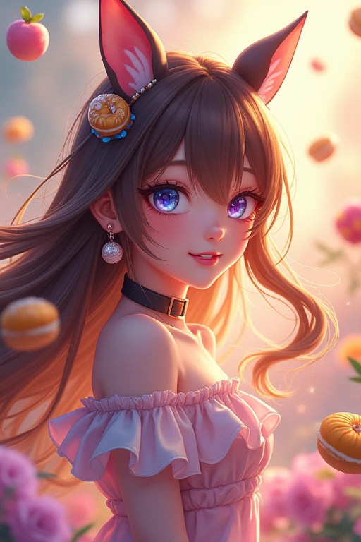 chest, Gaze, Long Hair, chest, solo, smile, Shortcuts, Open your mouth, Brown Hair, Blonde, Cat ear, Cat ear, Cat ear, Bunny ears, Animal ears, Bunny ears, Earrings, Earrings, smile, blue eyes, Open your mouth, Purple eyes, Golden Eyes, Closed eyes, Close your mouth, Multiview, ass pov, ass pov, Feet out of frame, Dutch Angle, Character profile, Multiview, Multiview, Backlight, far and near method, moving line, moving line, Concentrated line, Concentrated line, accessories, Horns of the beast, Food, Barrette, hair band,