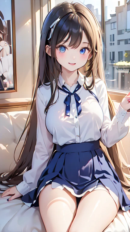 (Highest quality)), ((masterpiece)), (detailed),Natural light pouring in through the window, ((Full body shot 1.5)),Woman sitting with legs apart on train seat 1.7,(((There are many people around her..5))),のBeautiful woman,,A woman smiling with her mouth open,The look of temptation,Very sexy,(((Big Breasts,Wearing a fully white shirt with a collar.4,A navy blue ribbon around the neck,Wearing a very short navy blue mini skirt.8))),((Wearing white knee-high socks..2)),
Beautiful woman,Beautiful Face,Big eyes,Beautiful Eyes,Beautiful double eyelids,Beautiful teeth alignment,A beautiful body line with a small face and an 8-head body proportion,Slender body,beautiful and slender limbs,Long and supple hair,Shiny black hair,Full body shot 1.4,Embarrassed expression,Blushing with a shy smile,mouth half open,((A woman sitting with her legs spread wide.7)),(((Emphasis on white panties))),
