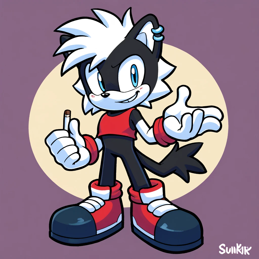 Name: Unfinished Harry
Appearance: he is a black cat that has one arm and one pupil in one of his eyes, and he has black fur and wearing red shoes with white stripe on them and that’s his appearance.
Personality: He is a smart Alec and he is sometimes a little pest of pestering and he is a happy and lovable guy.
Goals: Unfinished Harry’s goal is to find a ancient pencil to draw the rest of himself and be back to normal and full body.