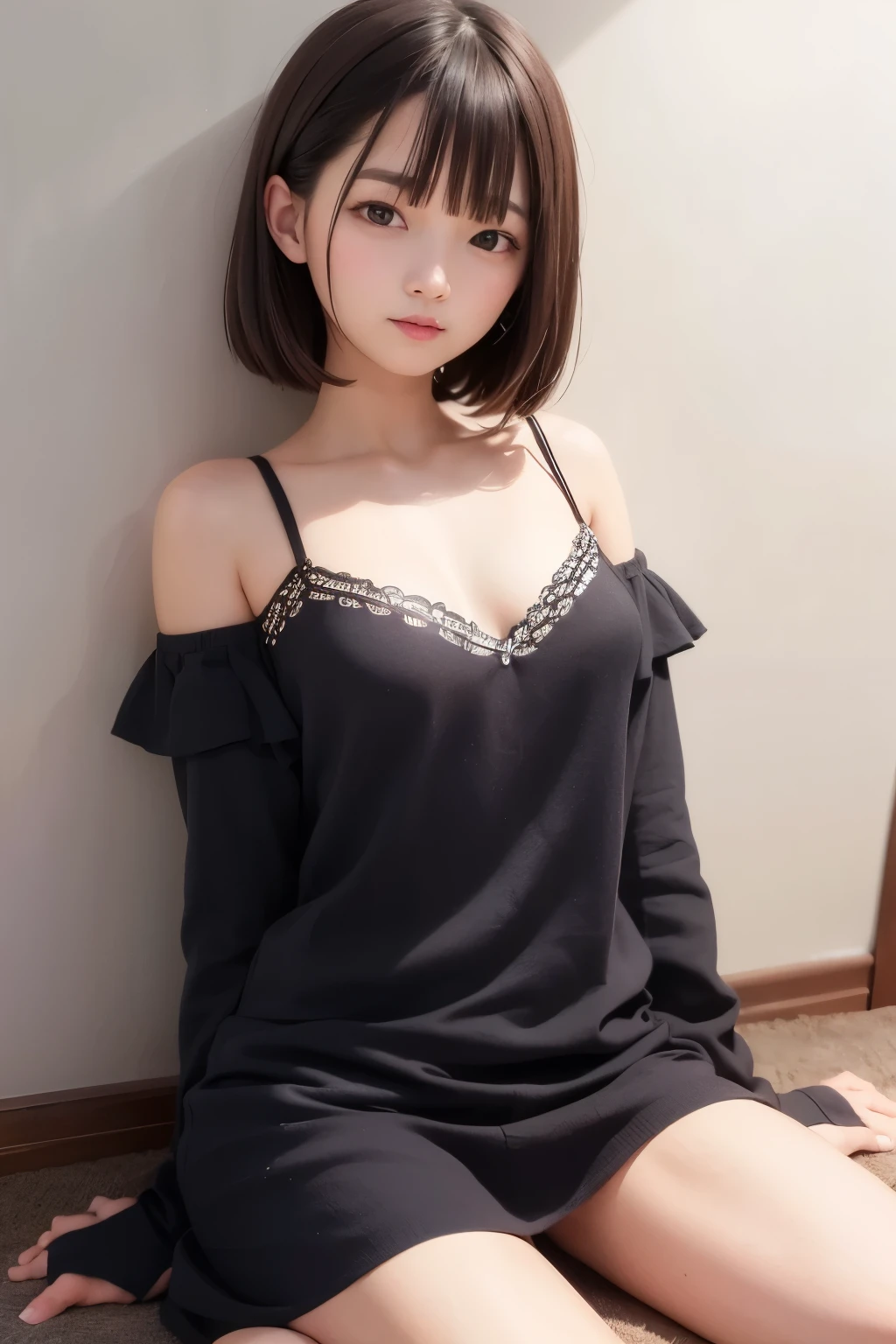 women on bed pouting