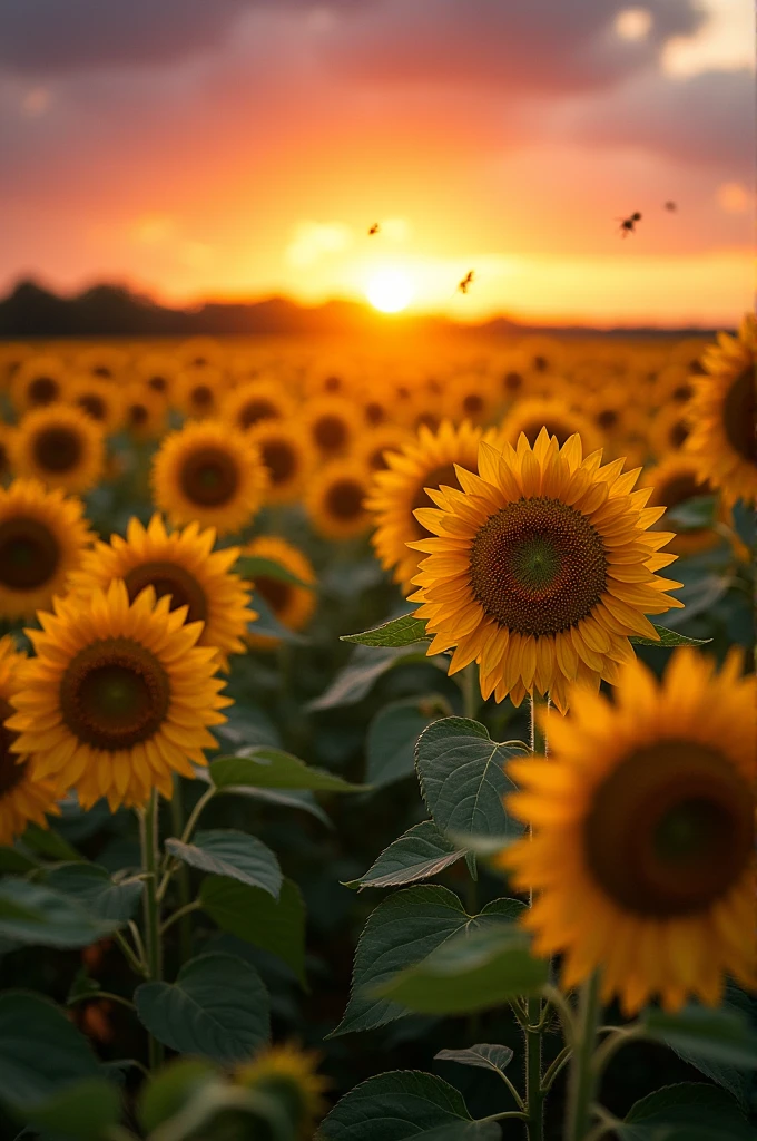Generate an image of a vibrant red apple on a wooden table" বা "Create a detailed picture of a sunflower field at sunset."