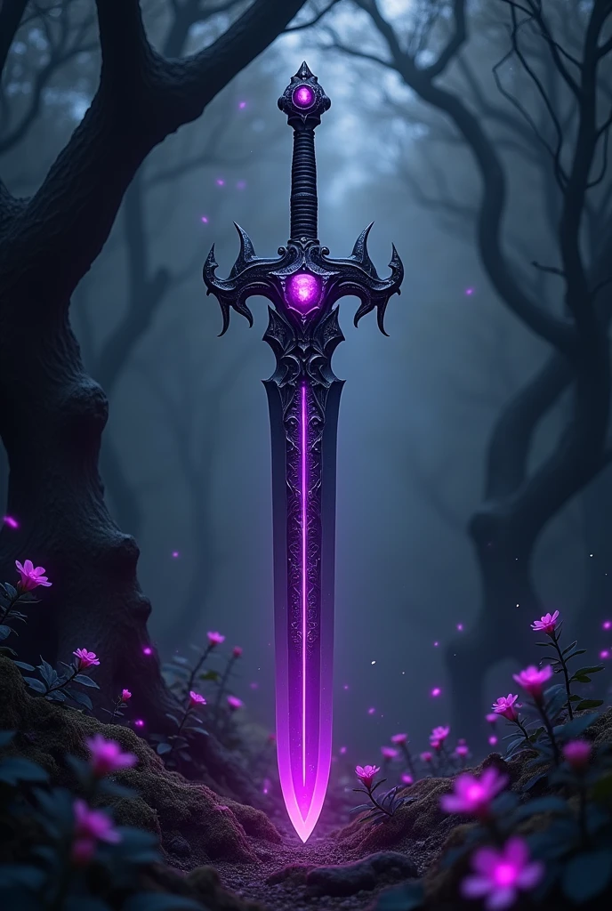 Black and purple sword