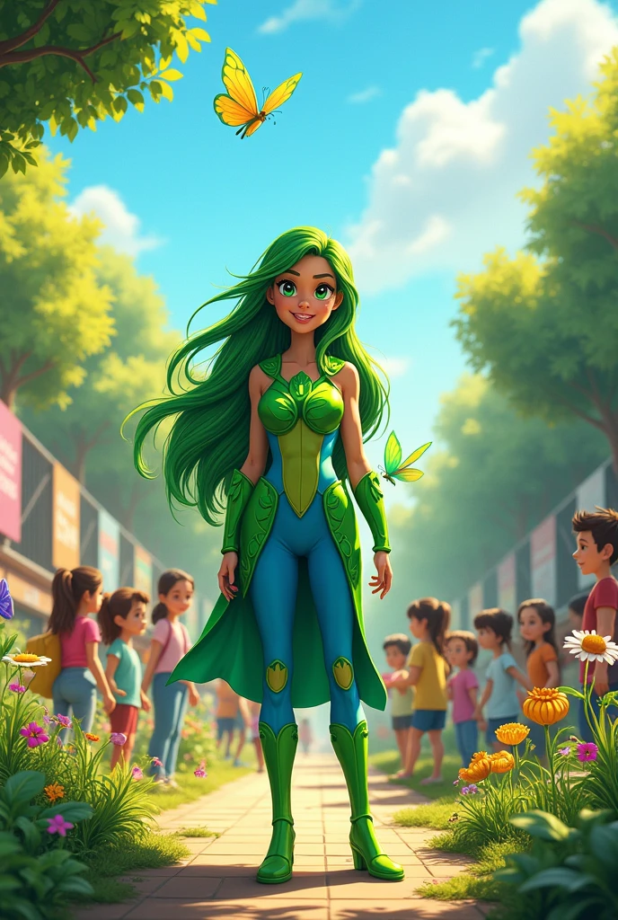 Earth hero helping the school and the community 
