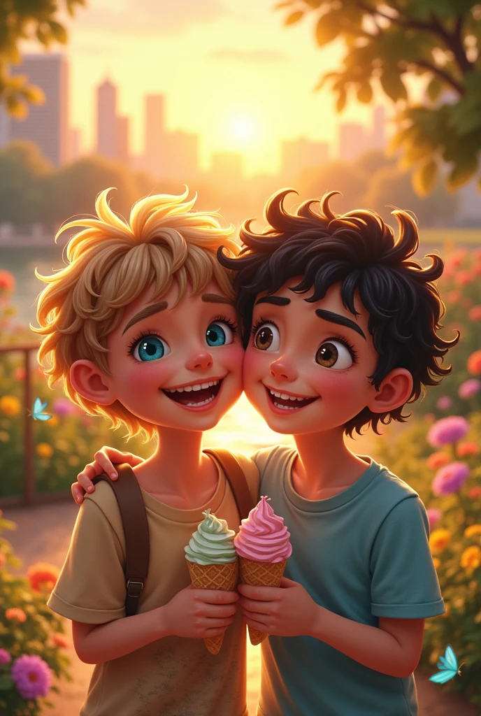Two childhood friends best friends image in different different place 7or8 pictures