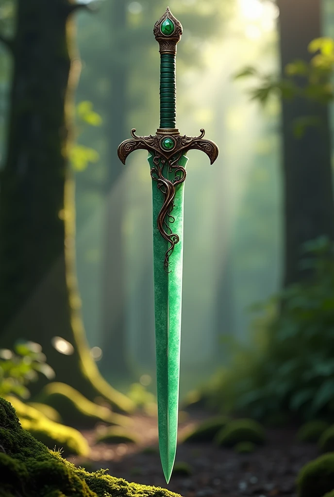 Green and brown sword