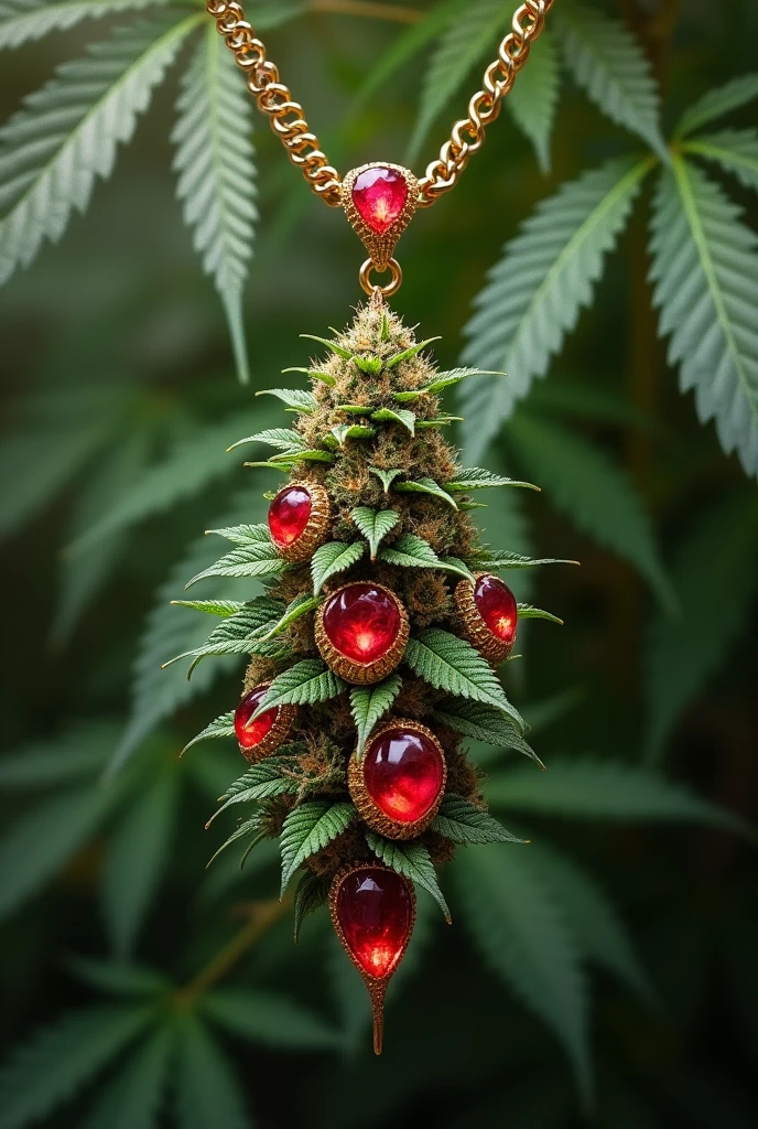 Wrapped cannabis into a pendants with red diamond head designs more designs