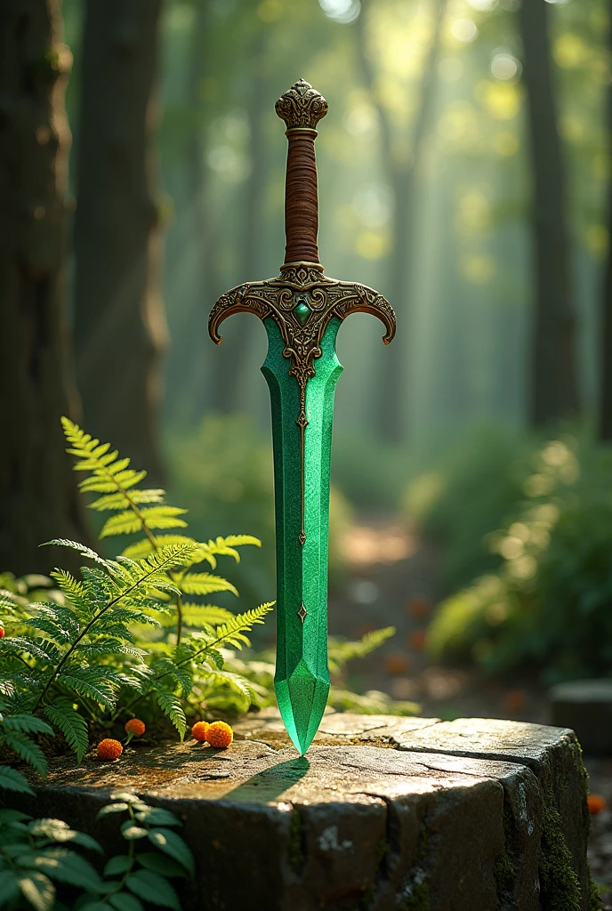 Green and brown sword