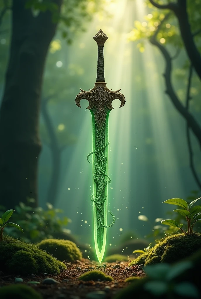 Green and brown sword