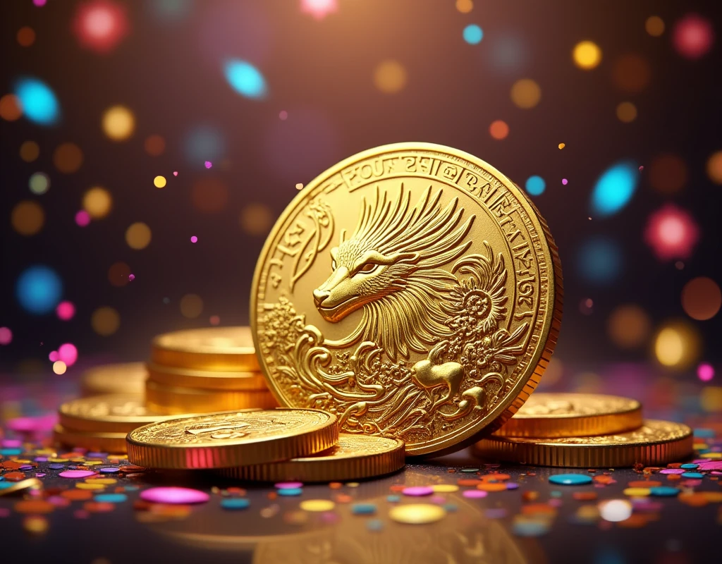 Gold coin image, bonus package that conveys a worthwhile promotion