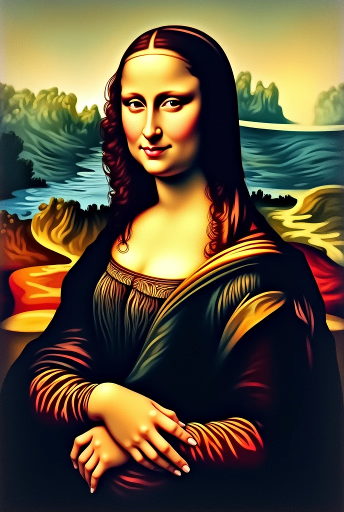 Mona lisa abstract art sketch