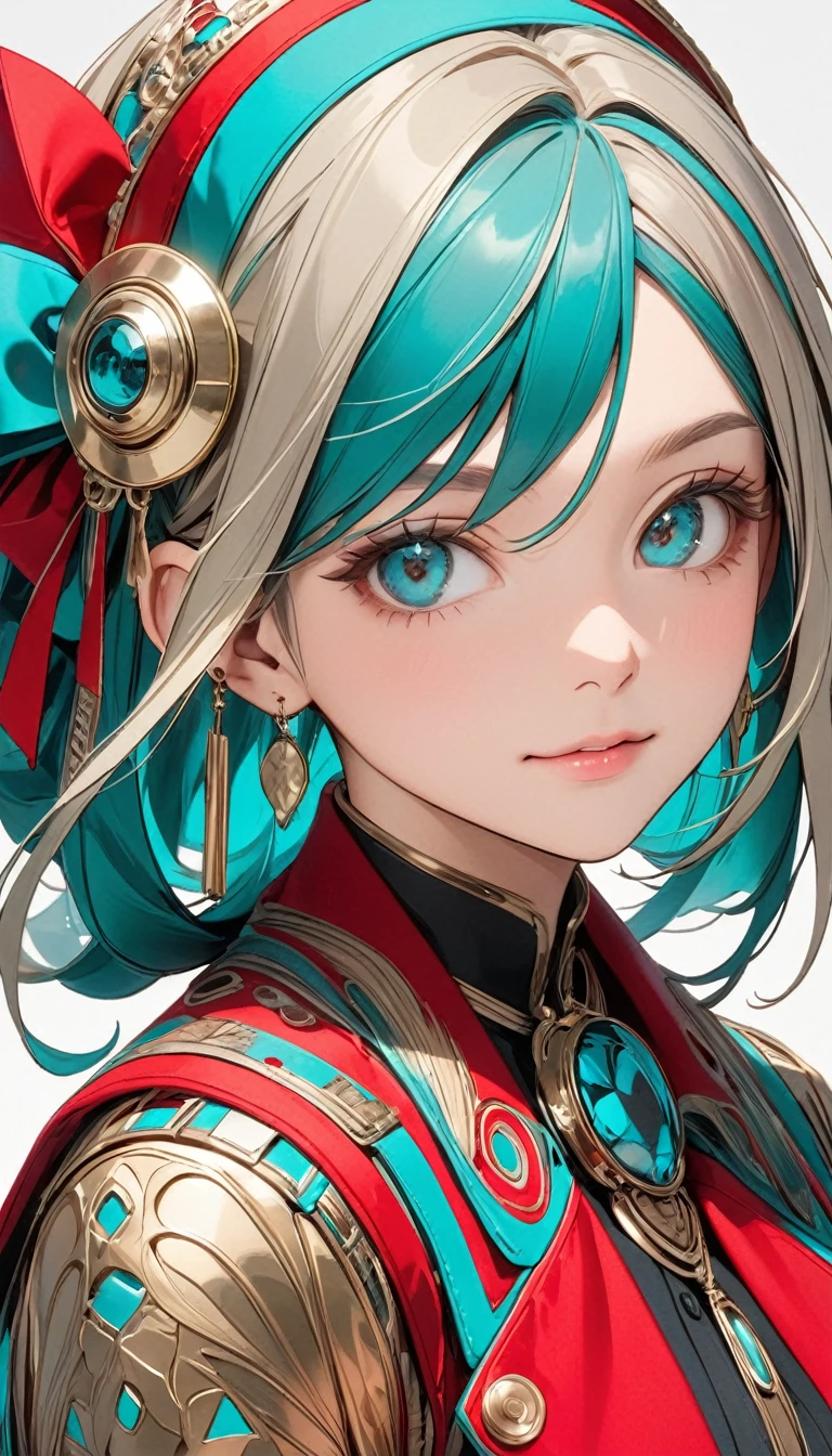 golden,platinum,turquoise red