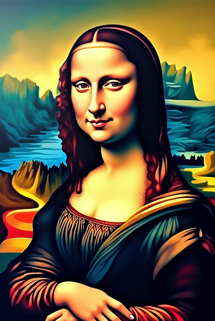 Mona lisa abstract art sketch used shapes only