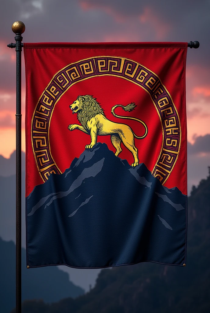 Give a flag that have meaning of "Strength, Power, Territorial,"