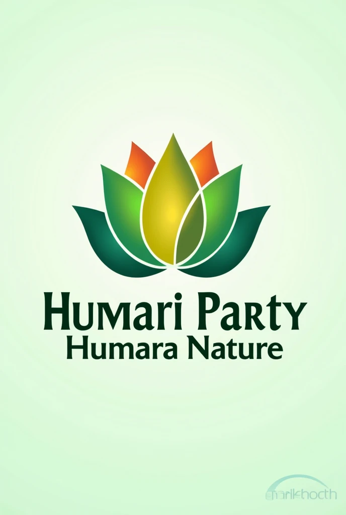 I want political party name 'HPHN' batch design with Quotation 'Humari Party Humara Nature' with 'lotus' logo