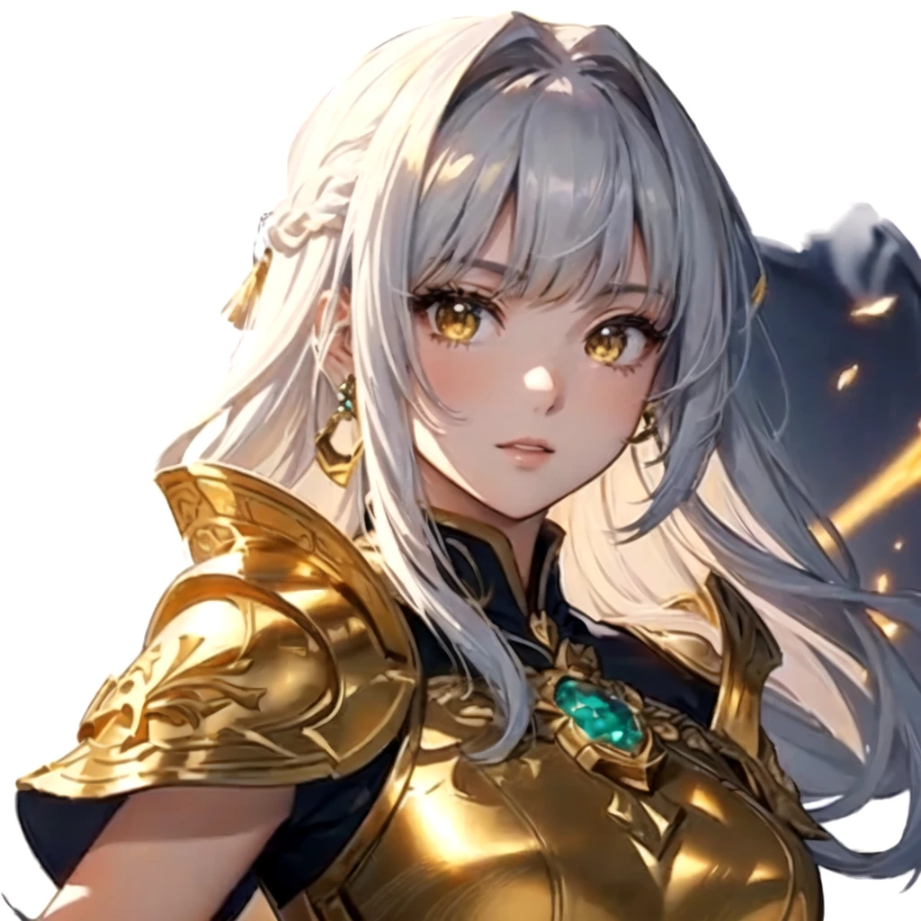 A woman in golden attire, holding a sword and a green ring., Portrait of a girl in the Knights of the Zodiac, ayaka Genshin Impact impact, keqing from Genshin Impact impact, Astori Lawn, ayaka game Genshin Impact impact, zhongli from Genshin Impact impact, Genshin Impact impact character, Vivid RPG Portraits, Genshin Impact, long, Official Art, portrait knight woman,Full Body