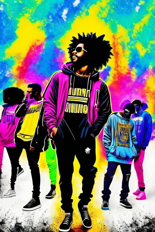 A background filled with scattered musical notes in various sizes and colors
A background completely filled with scattered musical notes in various sizes and colors, covering the entire screen.
beautiful girl colorful image
Dance hiphop Dance CREW Waacking Dance
Punking
gorilla dancer、
black medium hair black medium hair
Five fingers Baggy clothes Baggy clothes