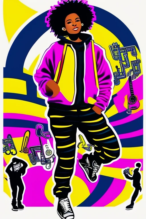 A background filled with scattered musical notes in various sizes and colors
A background completely filled with scattered musical notes in various sizes and colors, covering the entire screen.
beautiful girl colorful image
Dance hiphop Dance CREW Waacking Dance
Punking
gorilla dancer、
black medium hair black medium hair
Five fingers Baggy clothes Baggy clothes