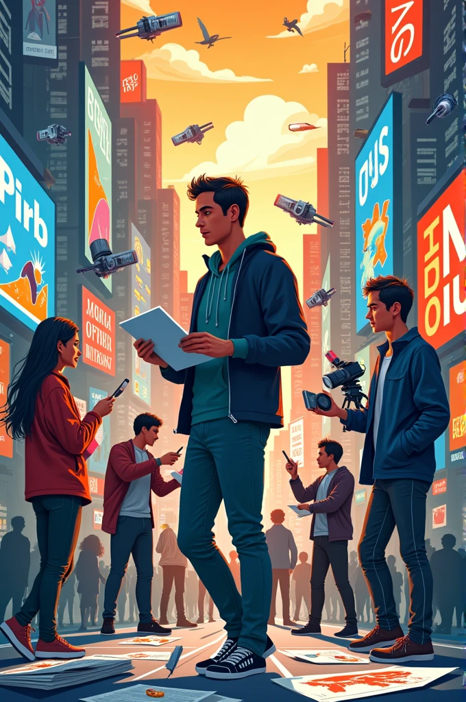 Design a poster highlighting the significance of various forms of media in our society