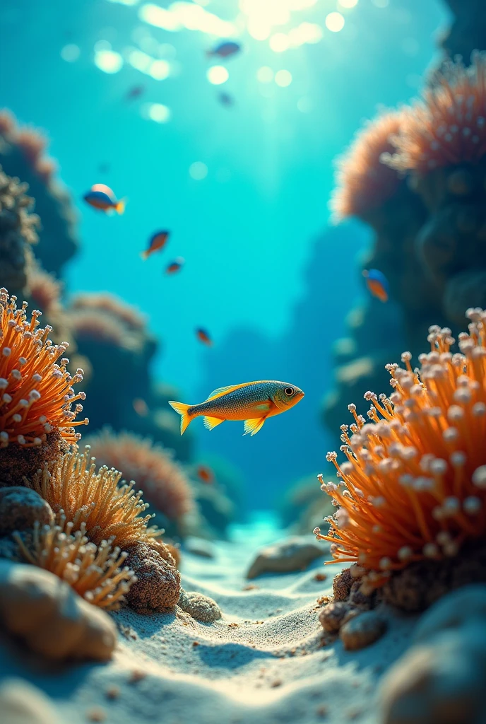 Swim, little fish, swim, oh so free,
Through the coral reefs and the deep blue sea.