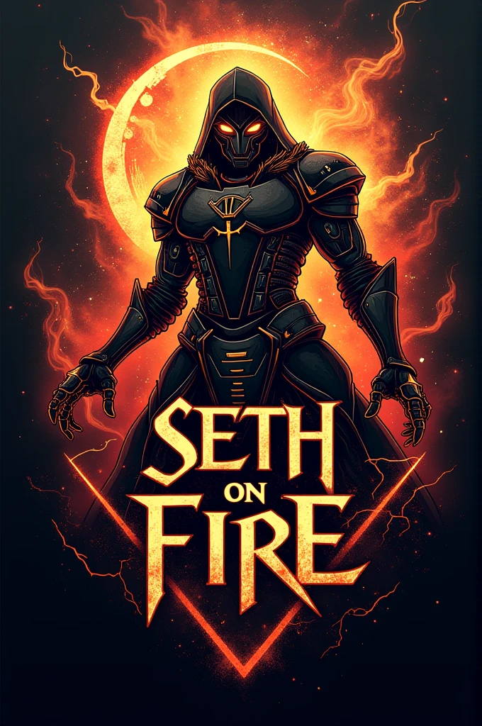 Peut tu me proposer un logo de groupe de death metal appelé Seth on Fire au trait futuristique robotique