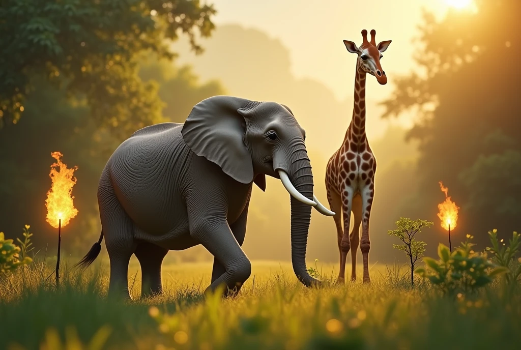 Big and small, they're not the same,
Big like an elephant, small like a flame,
Tall and short, they stand in line,
Tall like a giraffe, short like a vine.