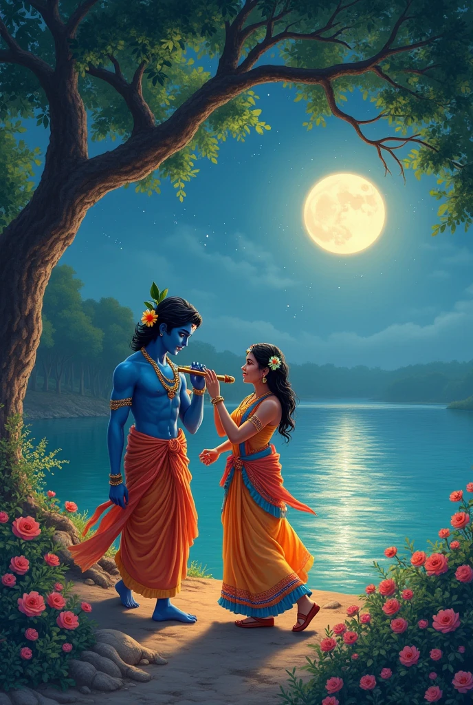 Yamuna ke teer pe, hid the theft in the nights,
Gopiyon ke saath mil, leela apni dikhaye.
Bansi ki madhur taanon mein, kho jaye sab sakhiyan,
Kanahaiya ki leela, hai nirali kahaaniyan.
Radha okay, “Kanahaiya, kyun kare tu yeh shararat?”
Kanahaiya muskaye, okay, “This is my habit.”
Murli ki dhun pe, nache sab gopi-sakhiyan,
Mera pyaara Kanahaiya, give devotion to everyone.