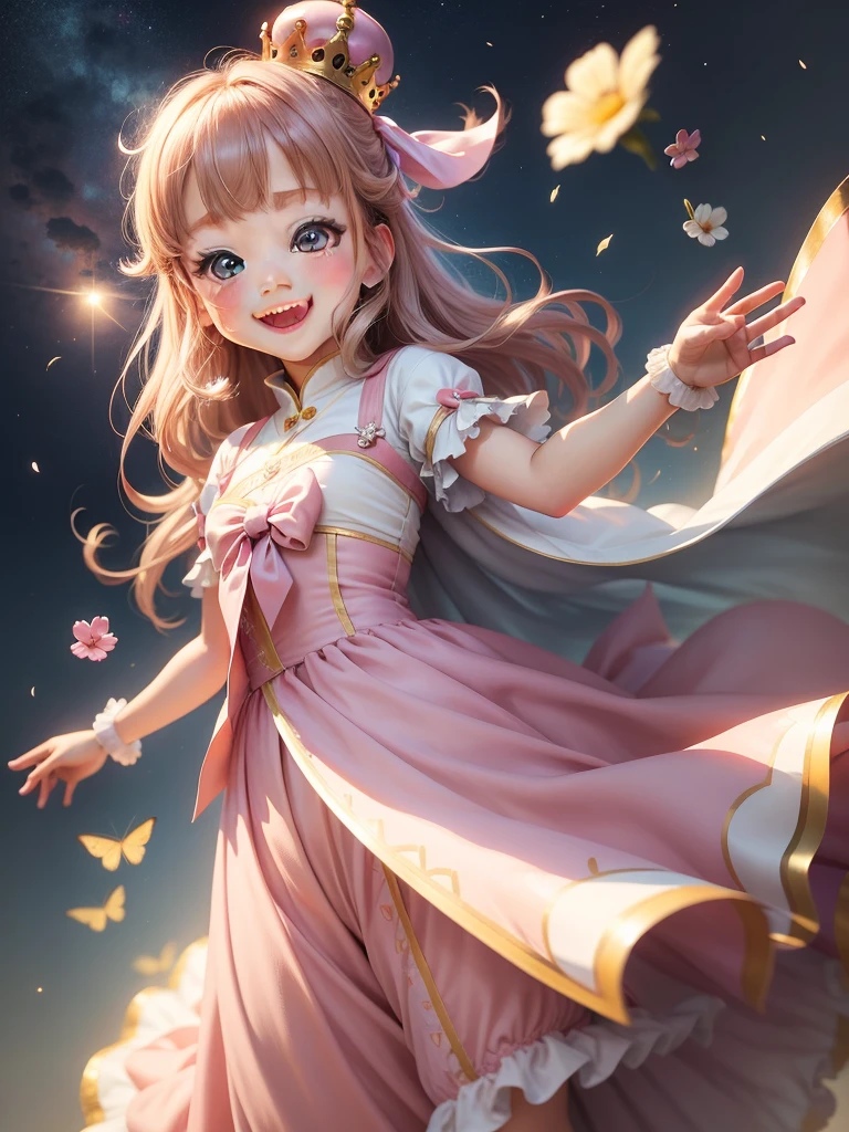 happy cute girl , sailormoon dress , taking a love shape stick , love love background , sweety , masterpiece, high quality