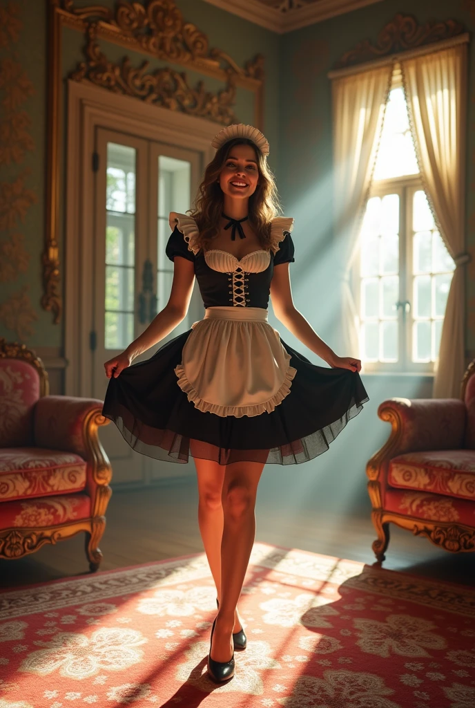 (maid showing panties