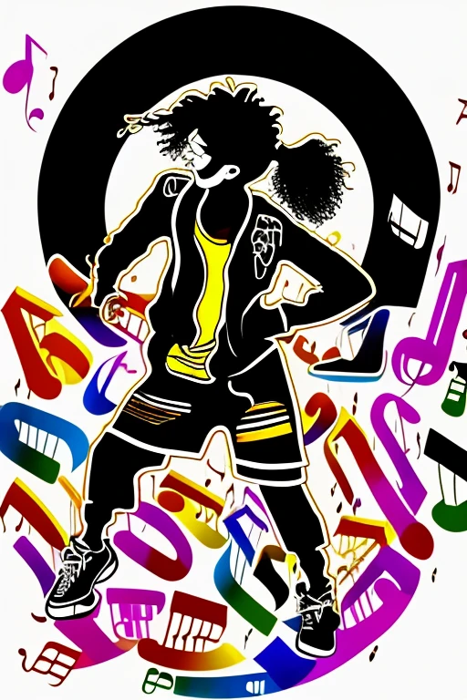 A background filled with scattered musical notes in various sizes and colors

A background completely filled with scattered musical notes in various sizes and colors, covering the entire screen.

beautiful girl colorful image

Dance hiphop Dance CREW  Waacking Dance

Punking 

gorilla dancer、


black medium hair black medium hair 

Five fingers Baggy clothes Baggy clothes
