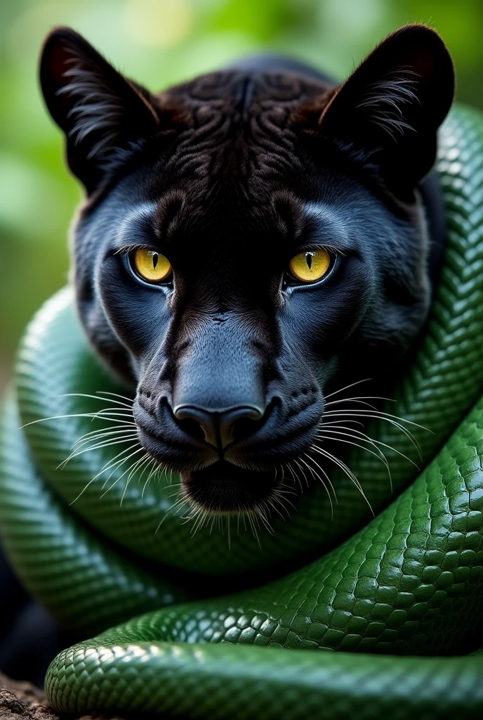Black panther head snake