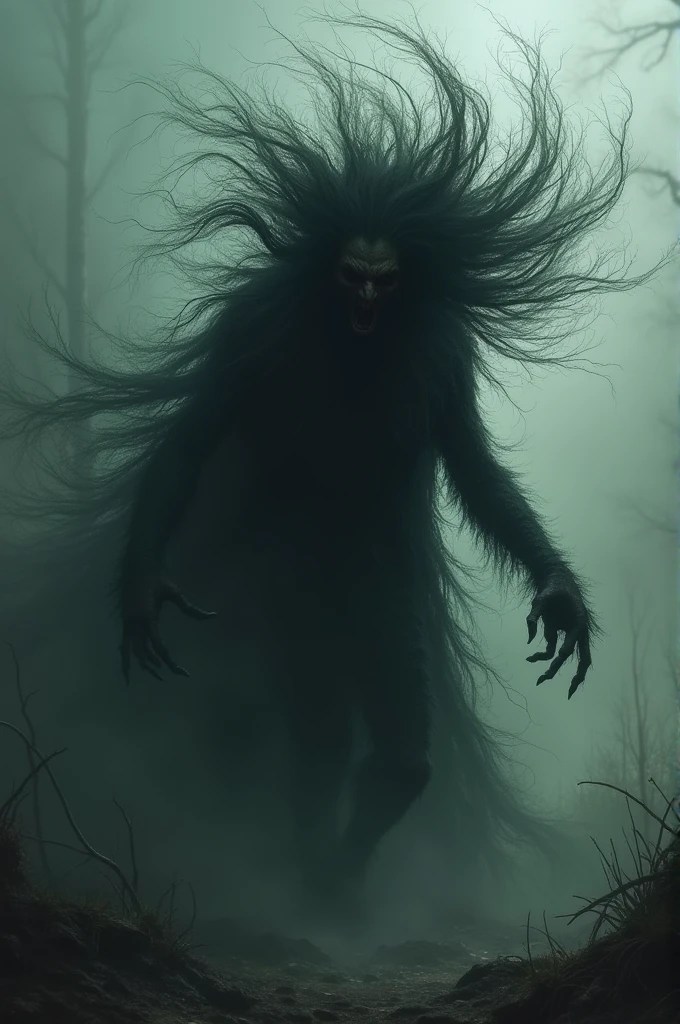 A dark and gruesome figure resembling a whirlwind
