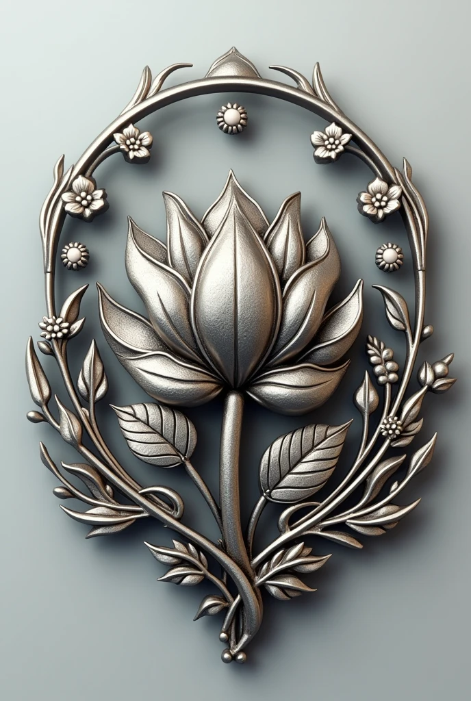 Generate brooch design of a political party name 'HPHN' mentioned on it, with slogan 'Humari Party Humara Nature', with lotus logo in centre