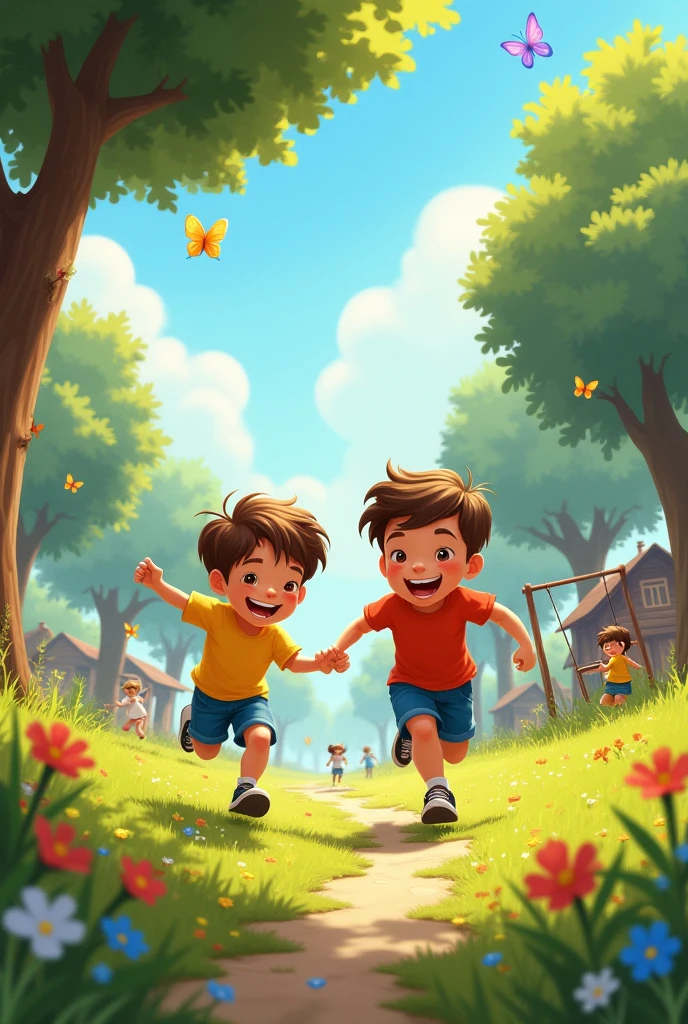 Tow boys best friend image of different different places with a childhood Mamie's and playing games and Raiths of parks