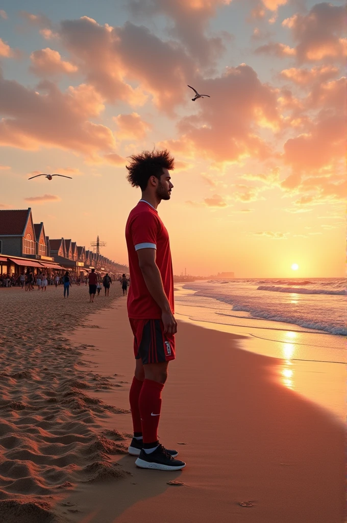 Oliver Giroud am Strand von Scheveningen.