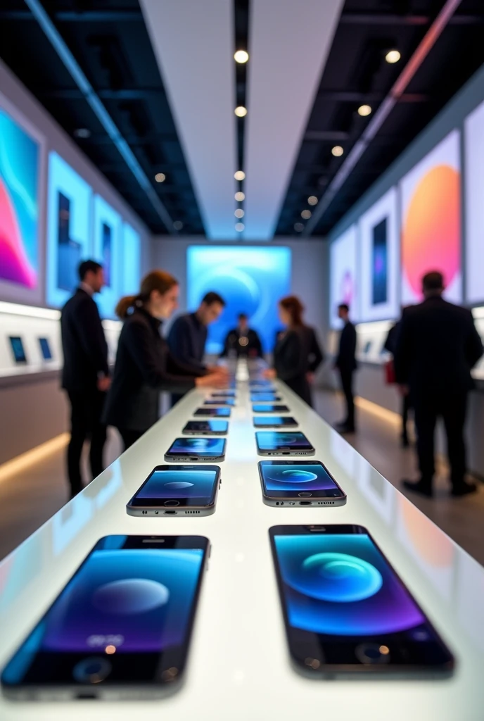 Inside view od a store with iphones