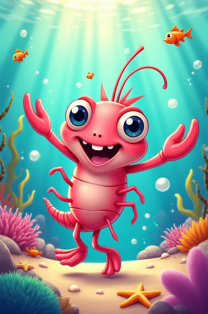 One shrimp cartoon character