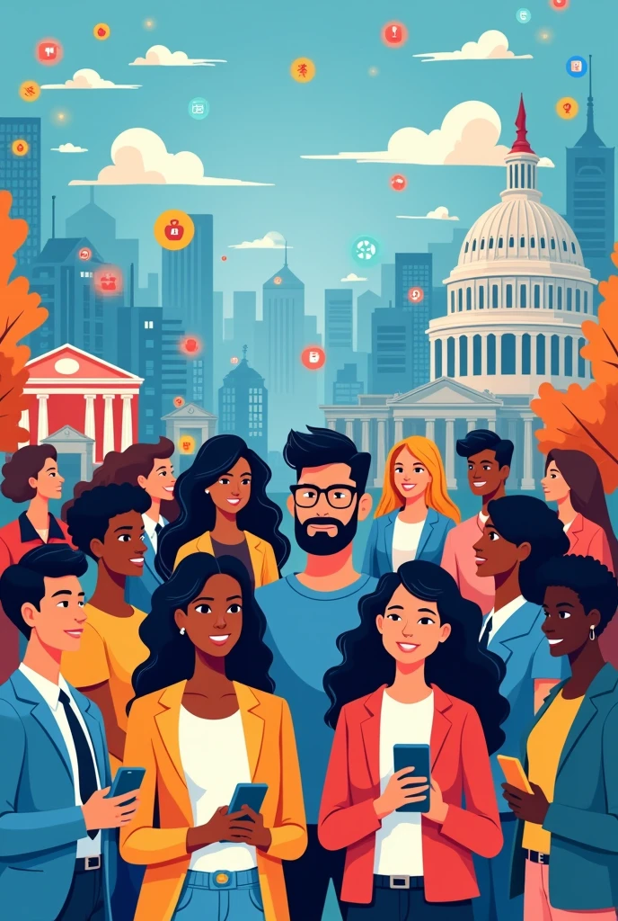 Make a poster about how are you going to relate the responsible use of social media and information in a democratic society.