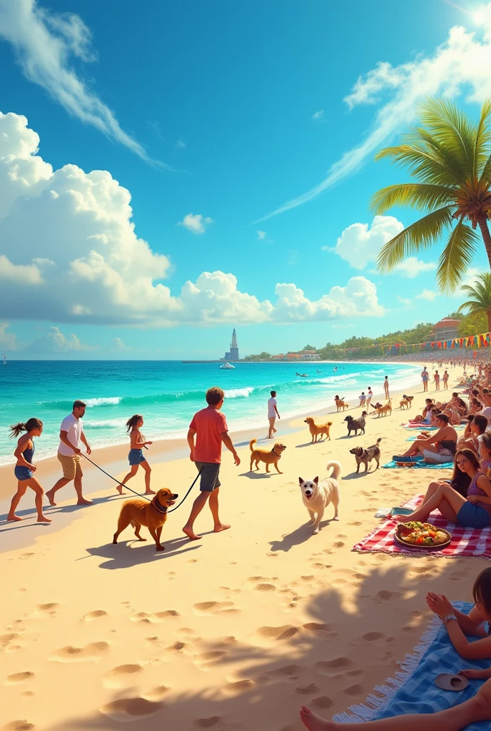 Pet competition event by the beach