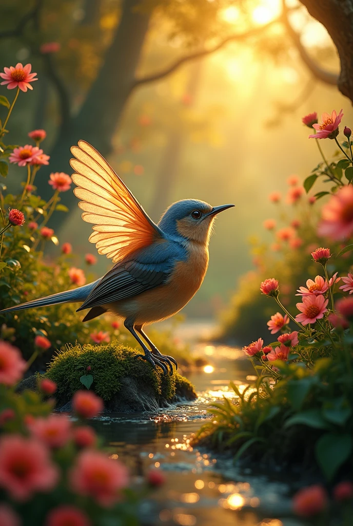Bella** - A tiny, shimmering bird with a magical song, who has lost her way home and is seeking assistance to return to her nest
